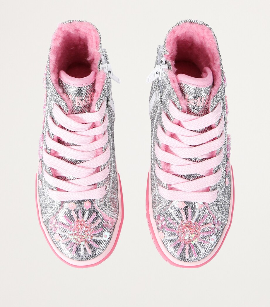 Lelli Kelly Embellished Daphne High-Top Sneakers Silver Image 4