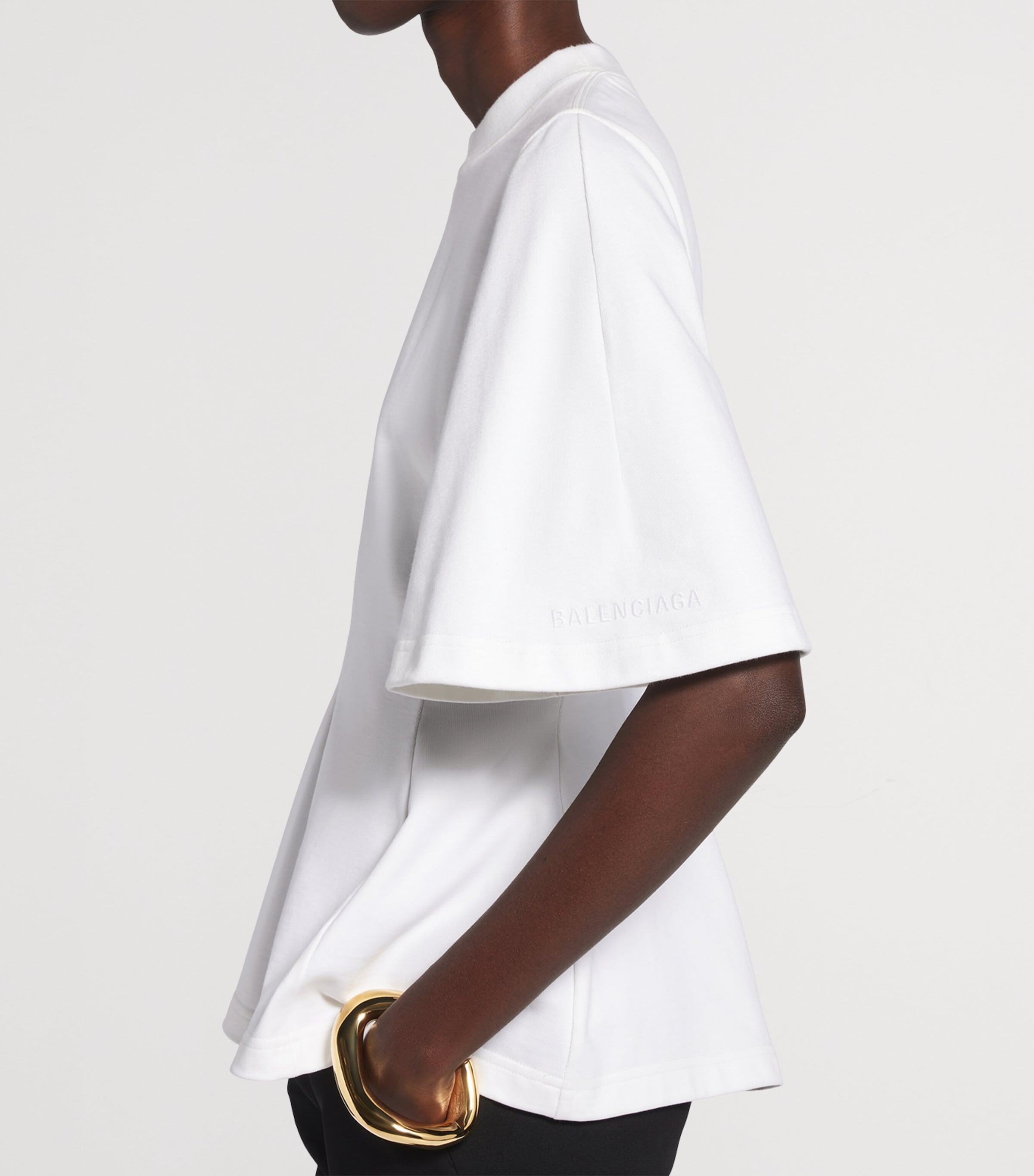 Balenciaga Womens Cotton Shaped T-Shirt Image 6
