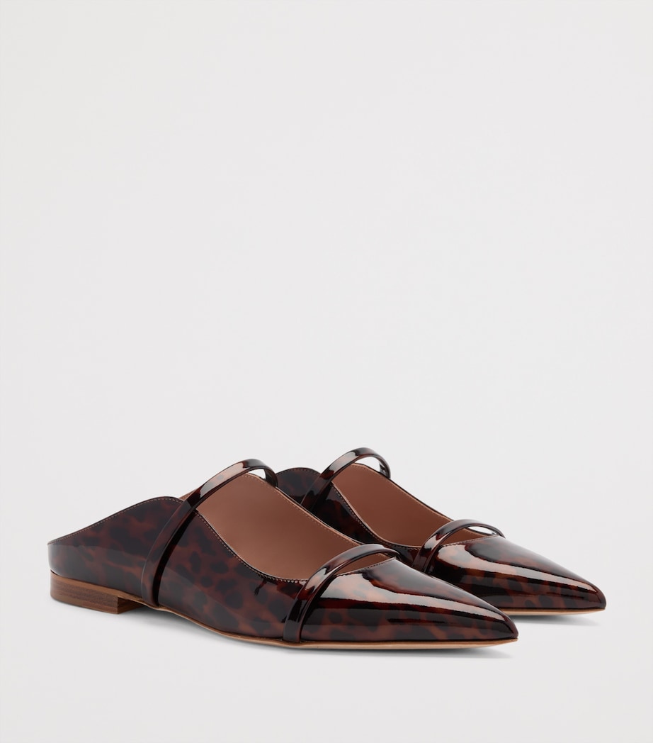 Patent Leather Leopard Print Maureen Mules BROWN Image 3