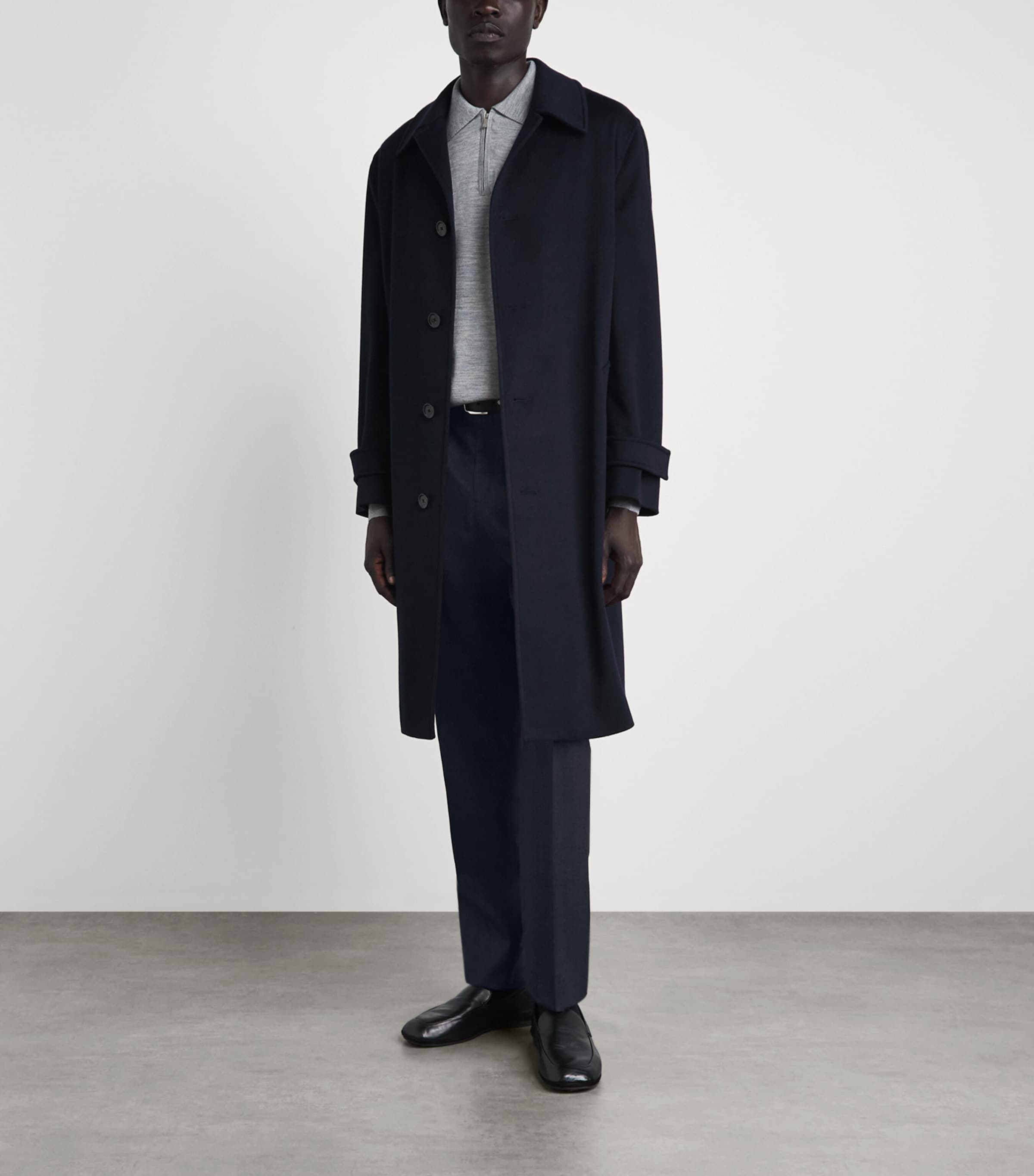 Lardini Mens Virgin Wool-Blend Suit Trousers Navy Image 2