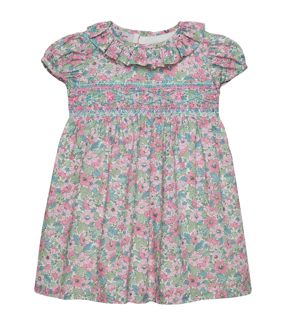 Cotton Smocked Liberty Print Dress (3-24 Months) PINK DAHLIA Image 1