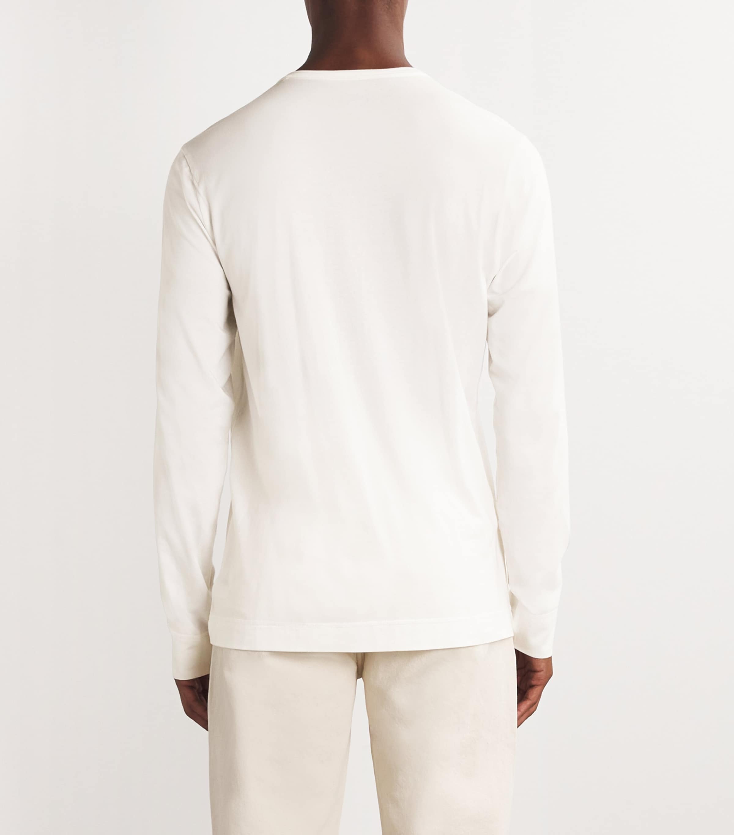 Long-Sleeved Henley Top WHITE Image 4