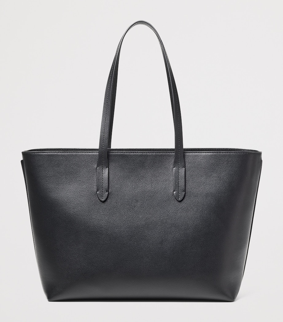 Leather East West Tote Bag BLACK Image 2