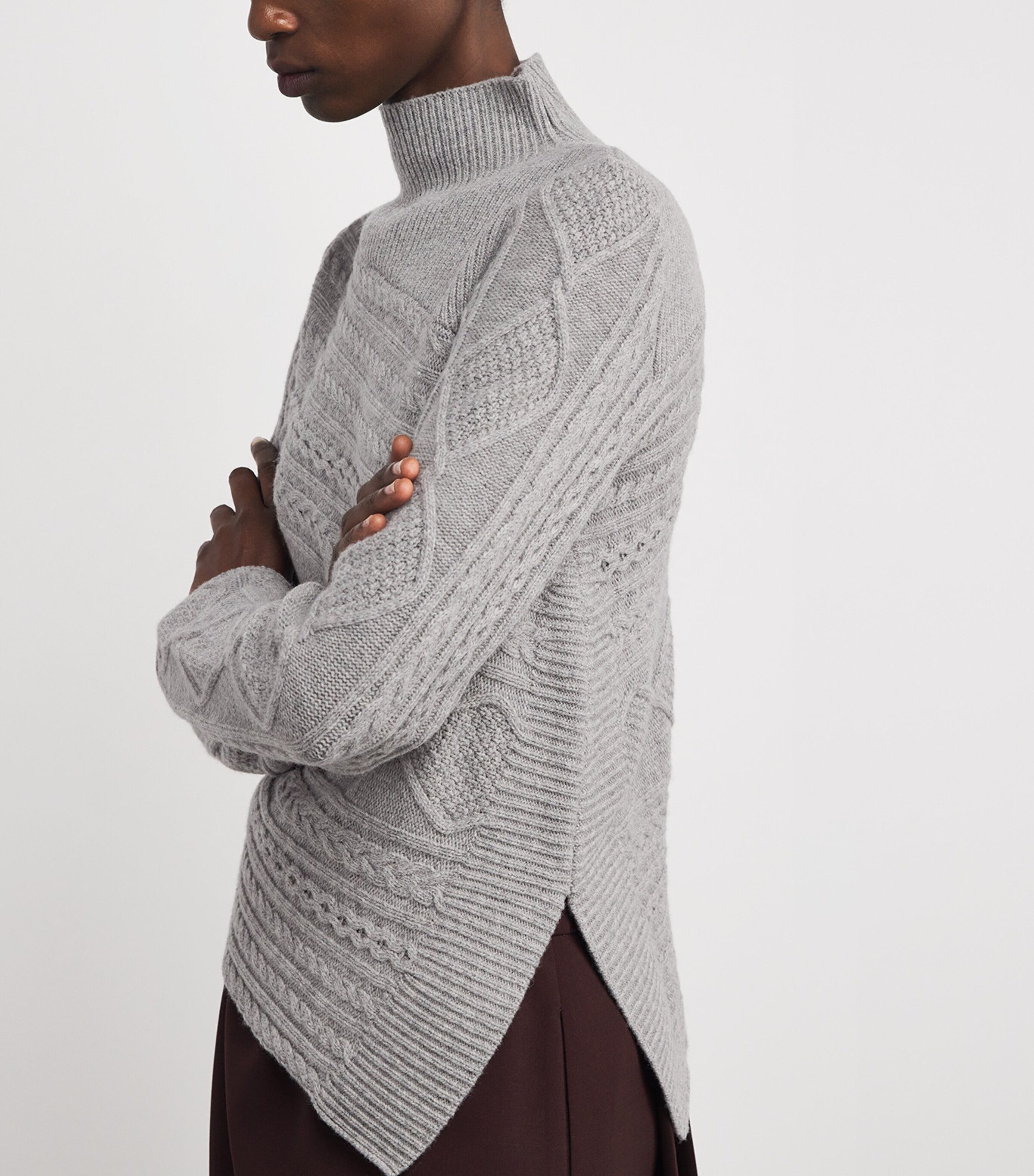 Wool-Blend Rollneck Sweater HEATHER GREY Image 6