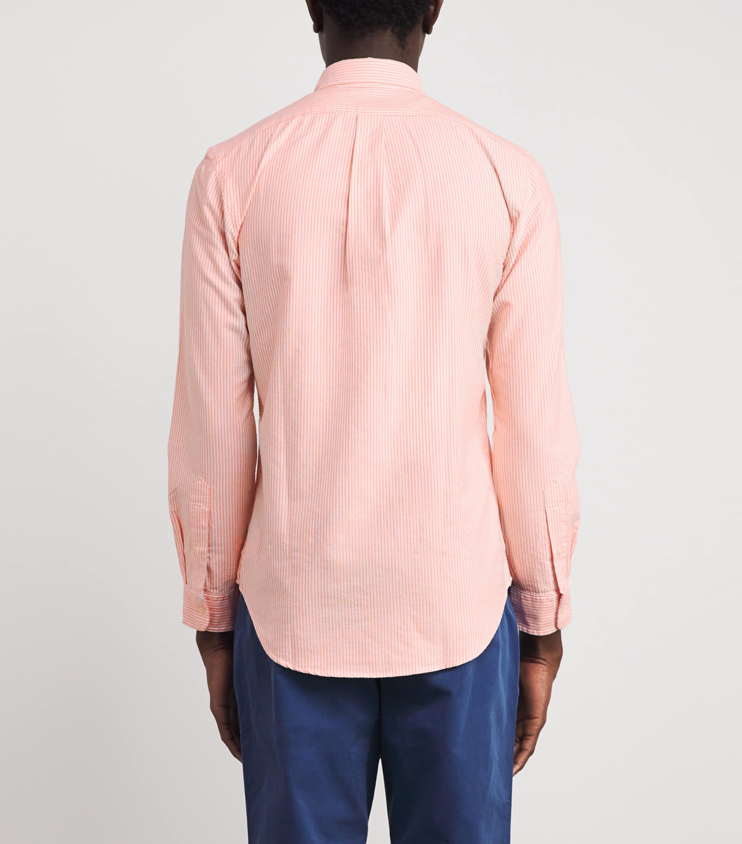 Custom Fit Stripe Oxford Shirt ORANGE WHITE Image 4