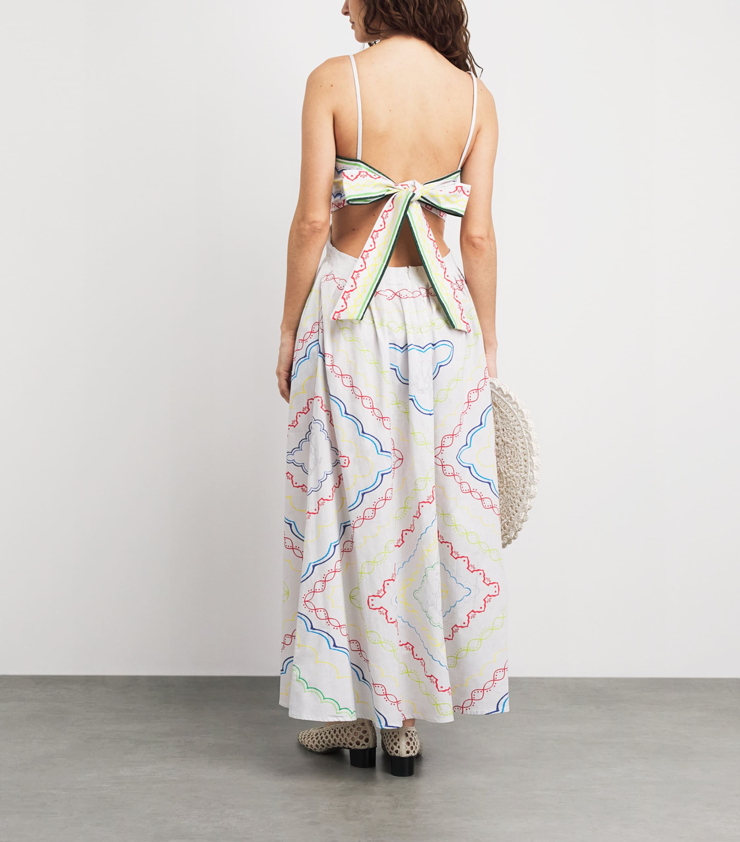 Mary Katrantzou Womens Stretch-Cotton Finley Midi Dress Blanchetto Image 4