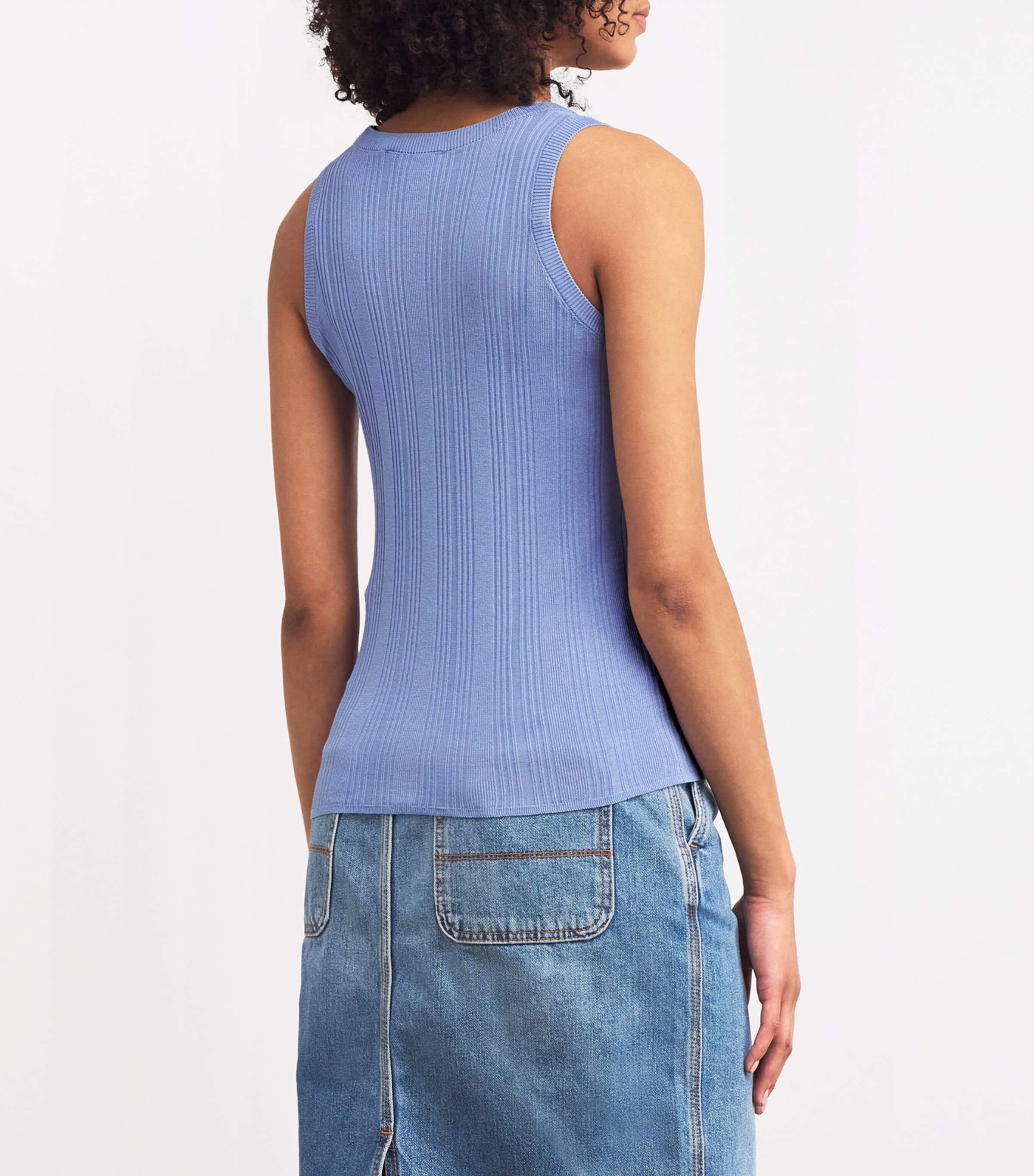 Ribbed Tank Top LIGHT BLUE Image 4