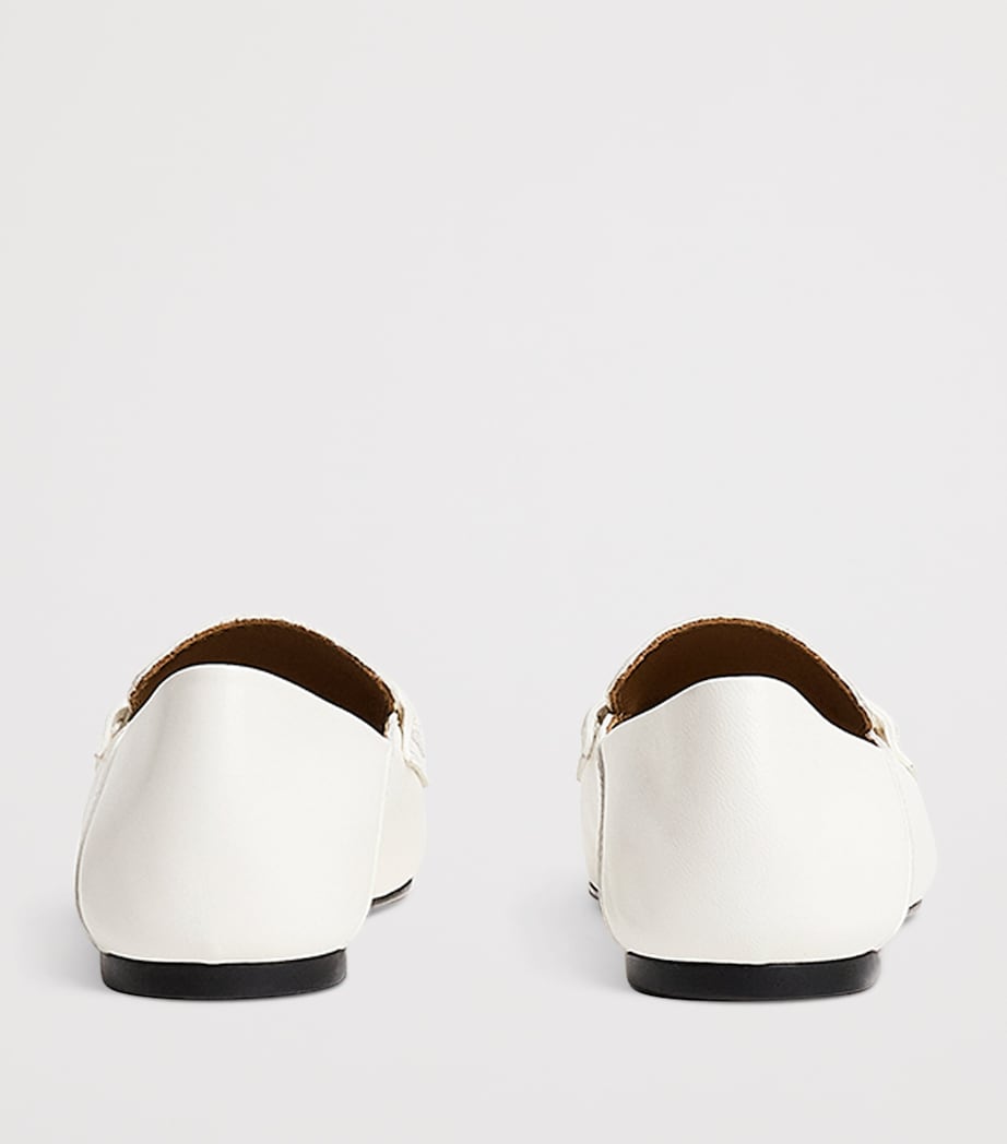 Sandro Paris Leather Round-Toe Loafers White Image 5