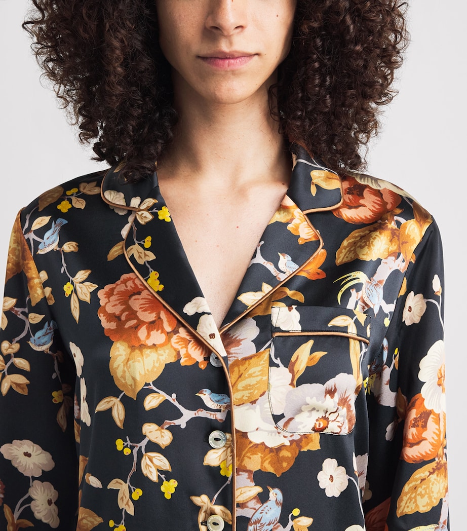 Olivia von Halle Womens Silk Floral Lila Evora Pyjama Set Evora Image 5