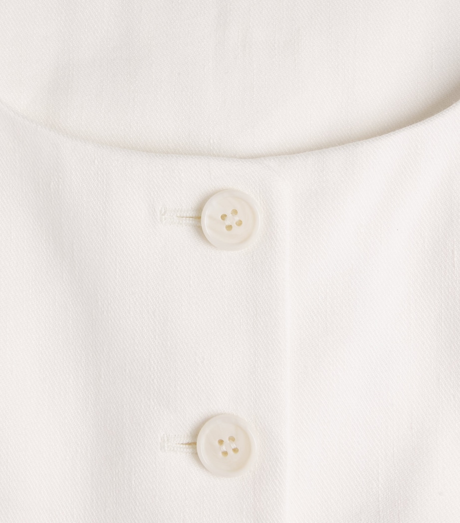 Theory Womens Linen-Blend Mini Dress Ivory Image 6