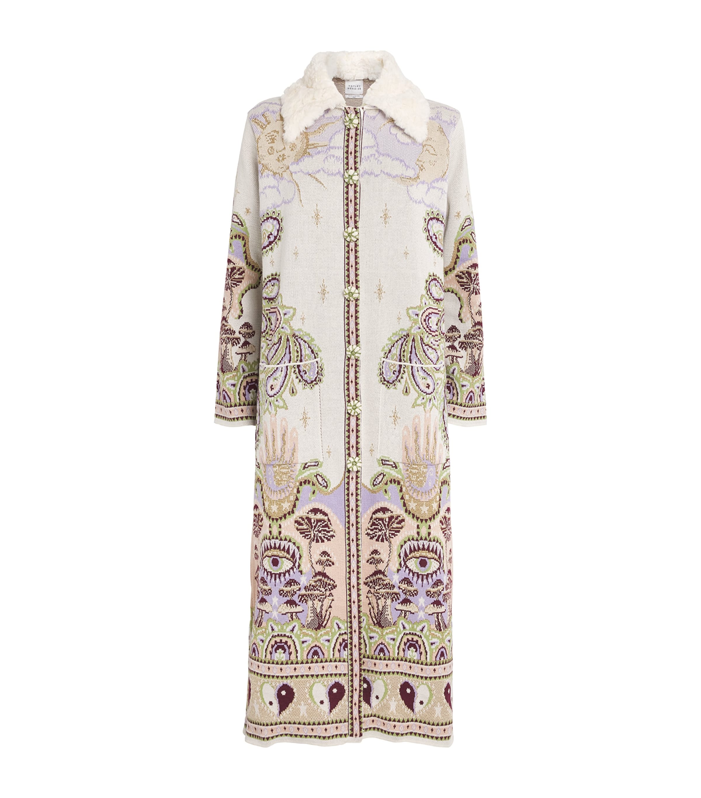 Hayley Menzies Jacquard Written In The Stars Coat In Multi