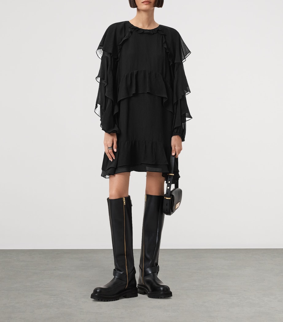 Ruffled Lissie Mini Dress BLACK Image 5