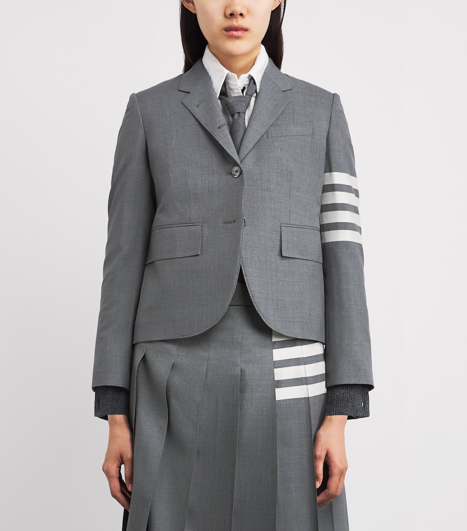 Thom Browne Womens Wool High Armhole Sport Coat Med Grey Image 4