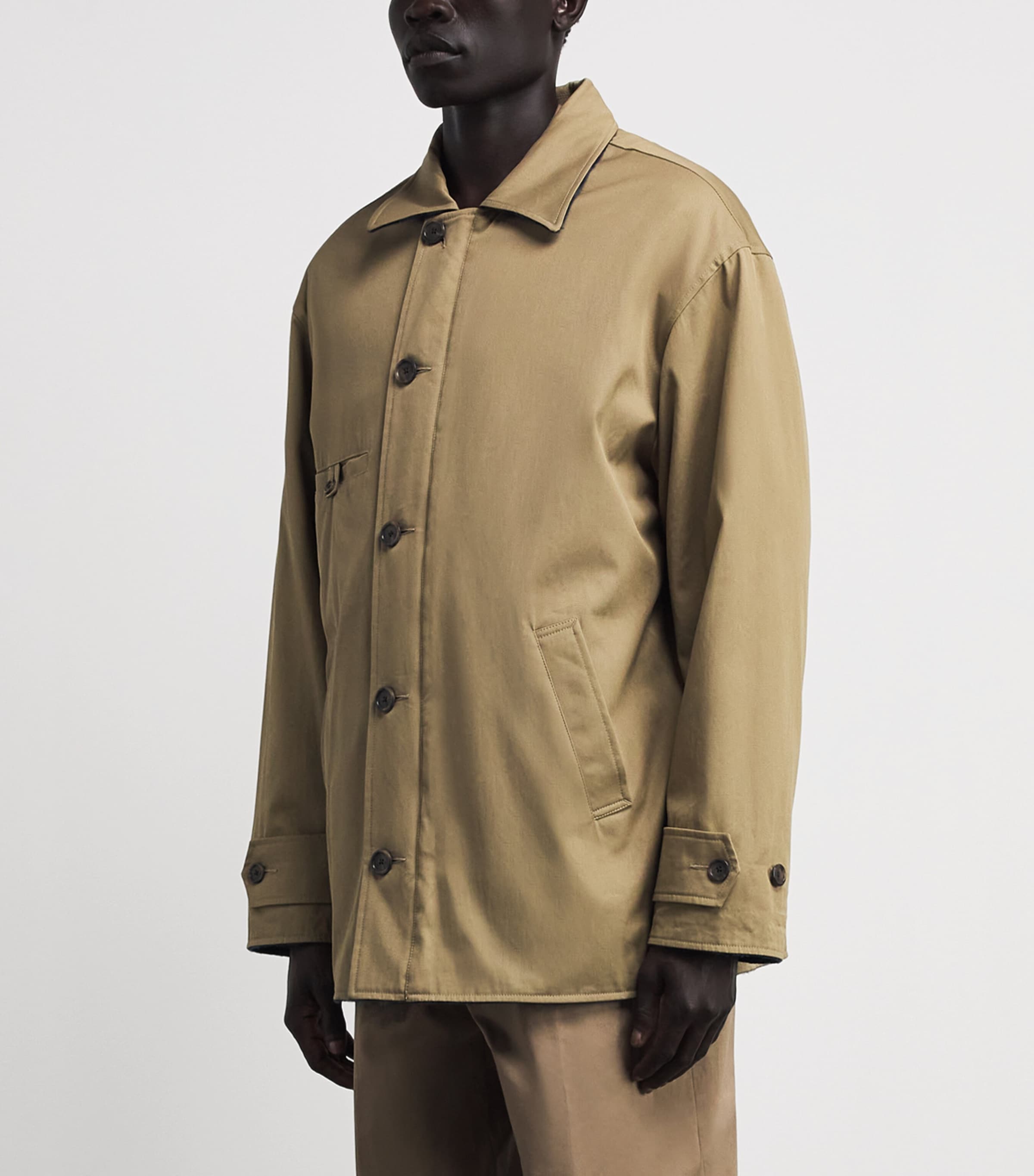 Maison Margiela Mens Cotton Reversible Jacket Beige/blue Image 6
