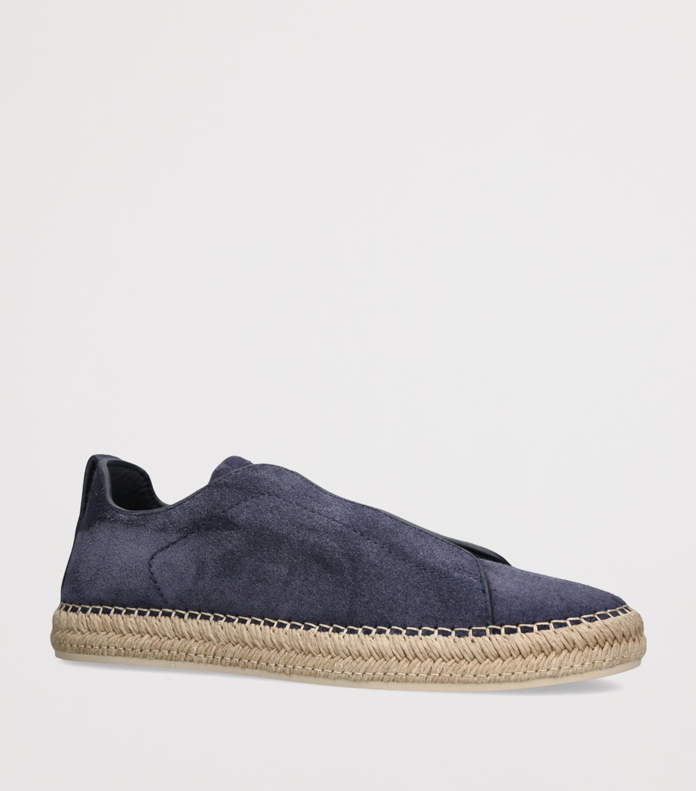 Suede Triple Stitch Espadrilles BLUE Image 3