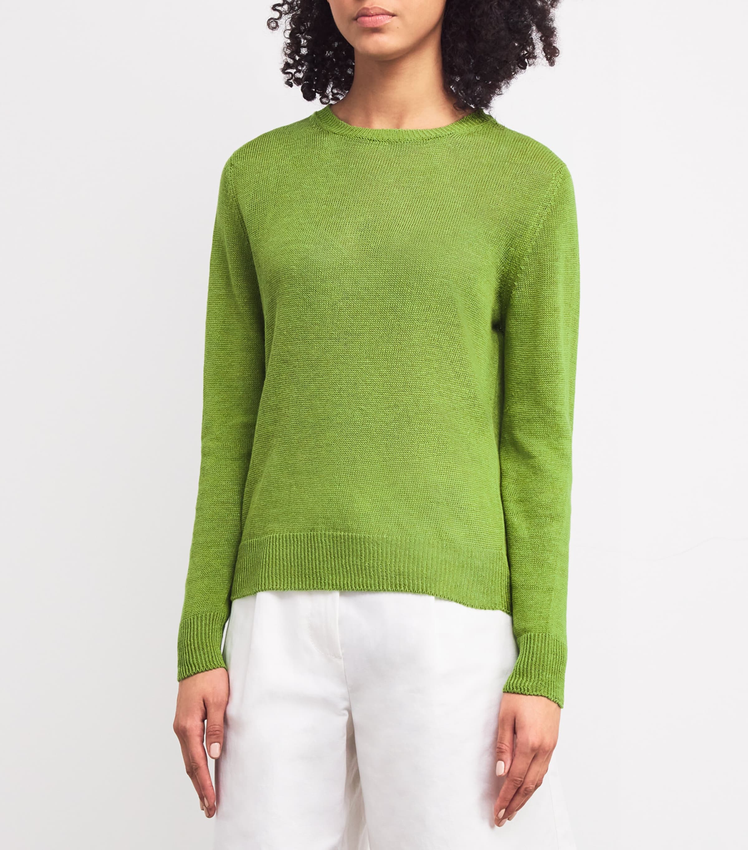 Linen Sweater GREEN Image 3