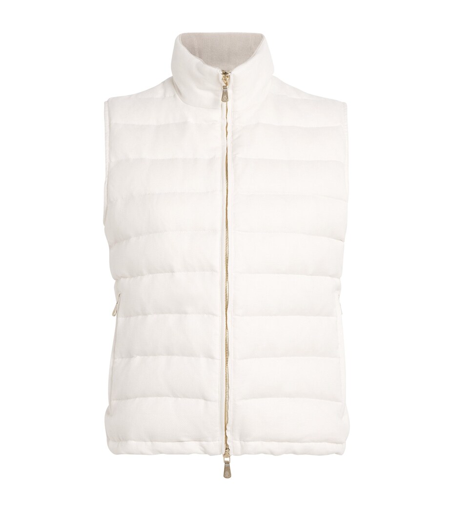 Eleventy Womens Reversible Water-Repellent Down Gilet Bianco Image 1