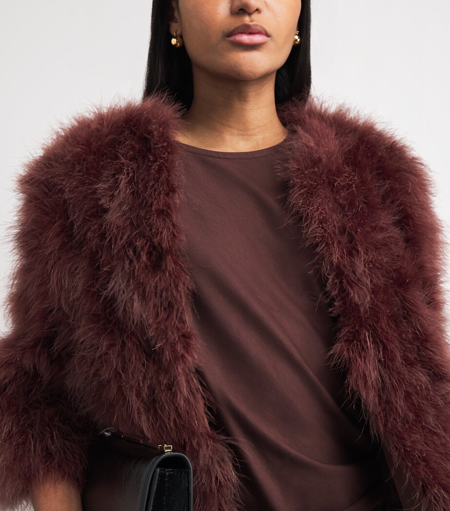 Yves Salomon Womens Feather Cropped Jacket Image 3