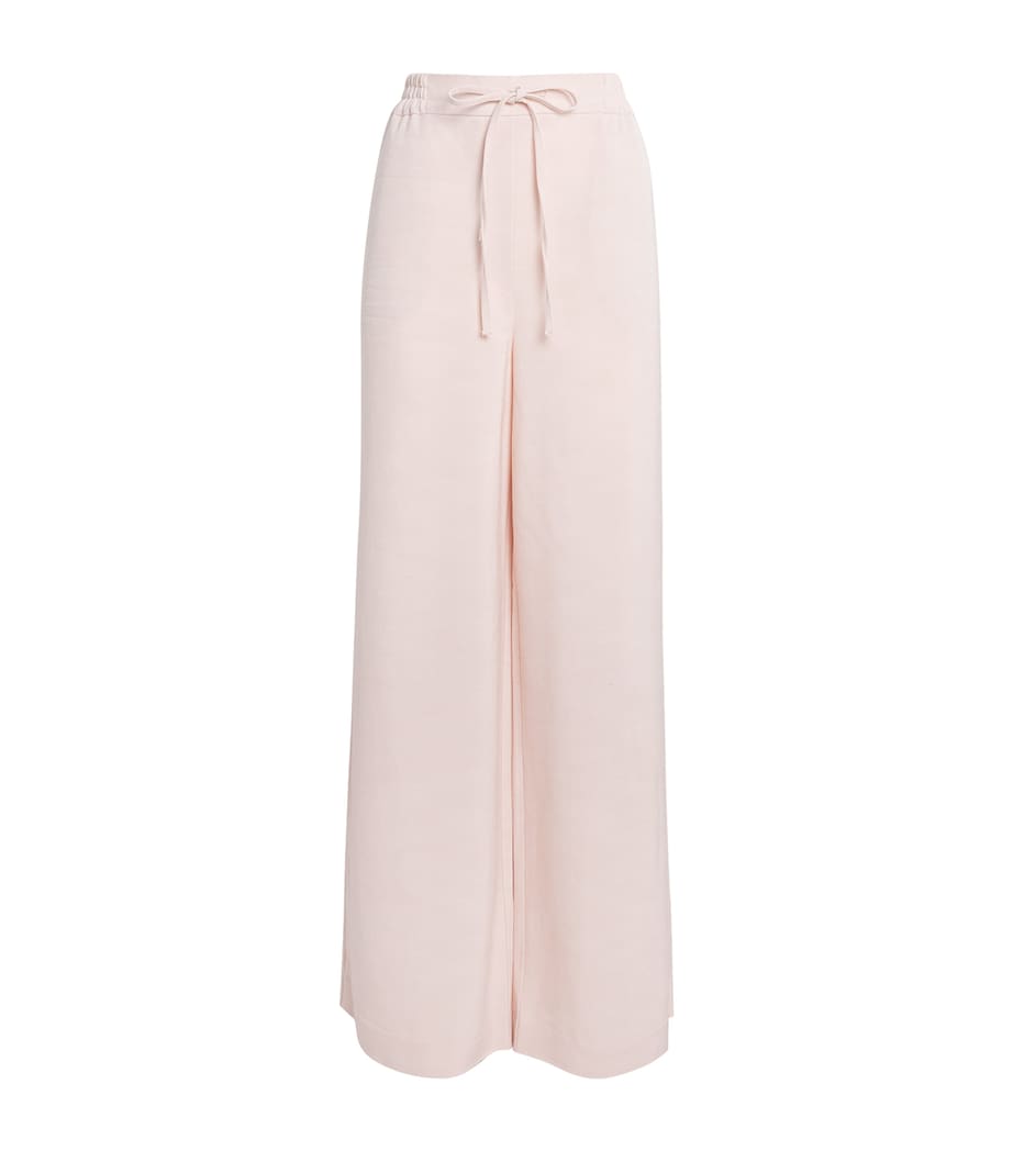 Claudie Pierlot Womens Wide-Leg Trousers Pale Pink Image 1