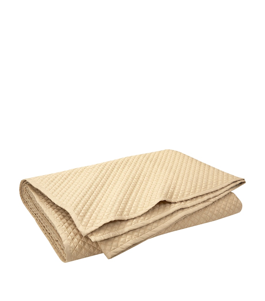 Organic Cotton Argyle Quilted Bedcover (275cm x 235cm) COASTAL Image 1