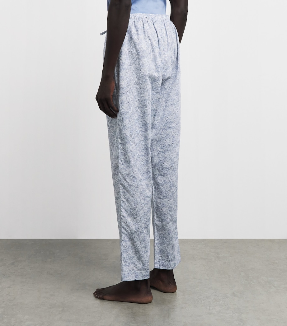 Zimmerli Mens Cotton Printed Pyjama Trousers Stenciled Floral Image 5