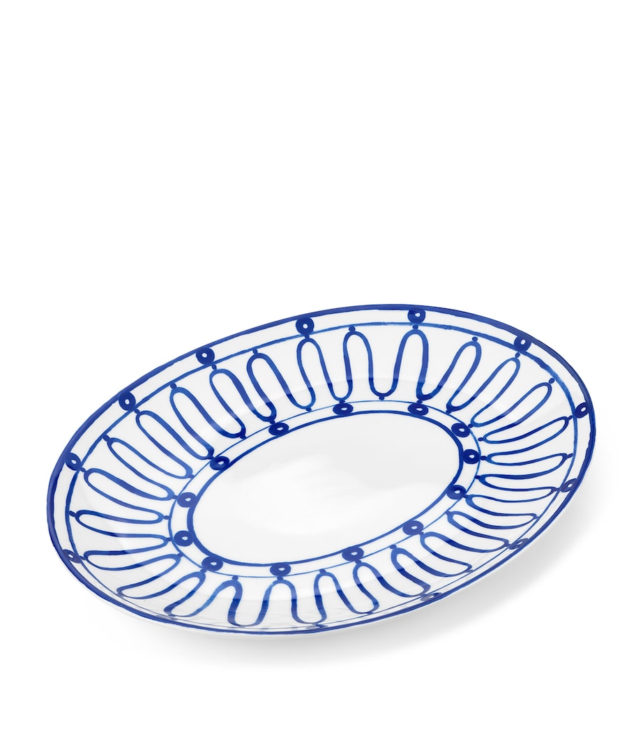 Kyma Serving Platter (36cm) BLUE ON WHITE Image 1