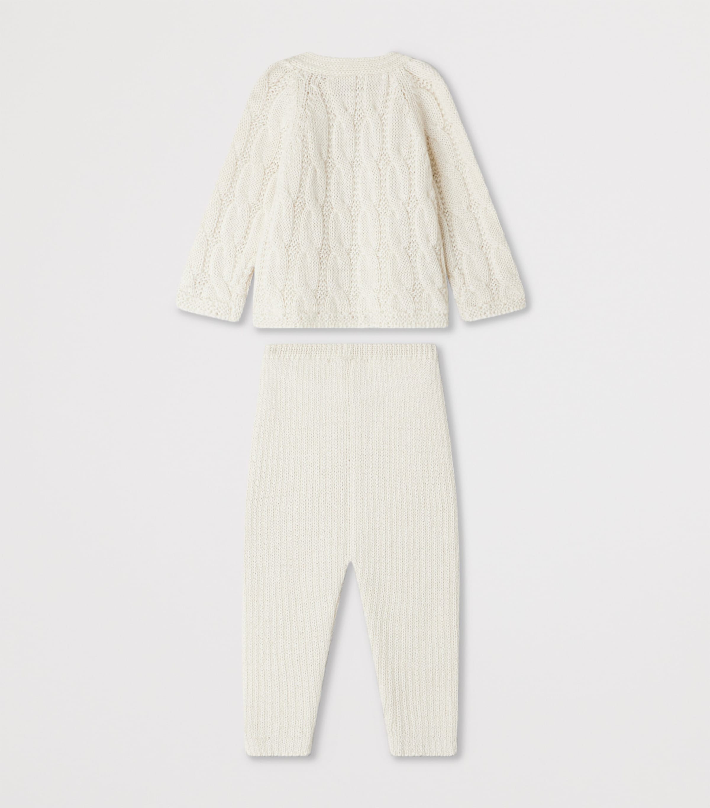 Alpaca Wool-Blend Cardigan and Trousers Set (1-18 Months) BLANC LAIT Image 2