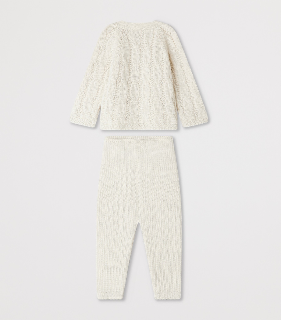 Alpaca Wool-Blend Cardigan and Trousers Set (1-18 Months) BLANC LAIT Image 2
