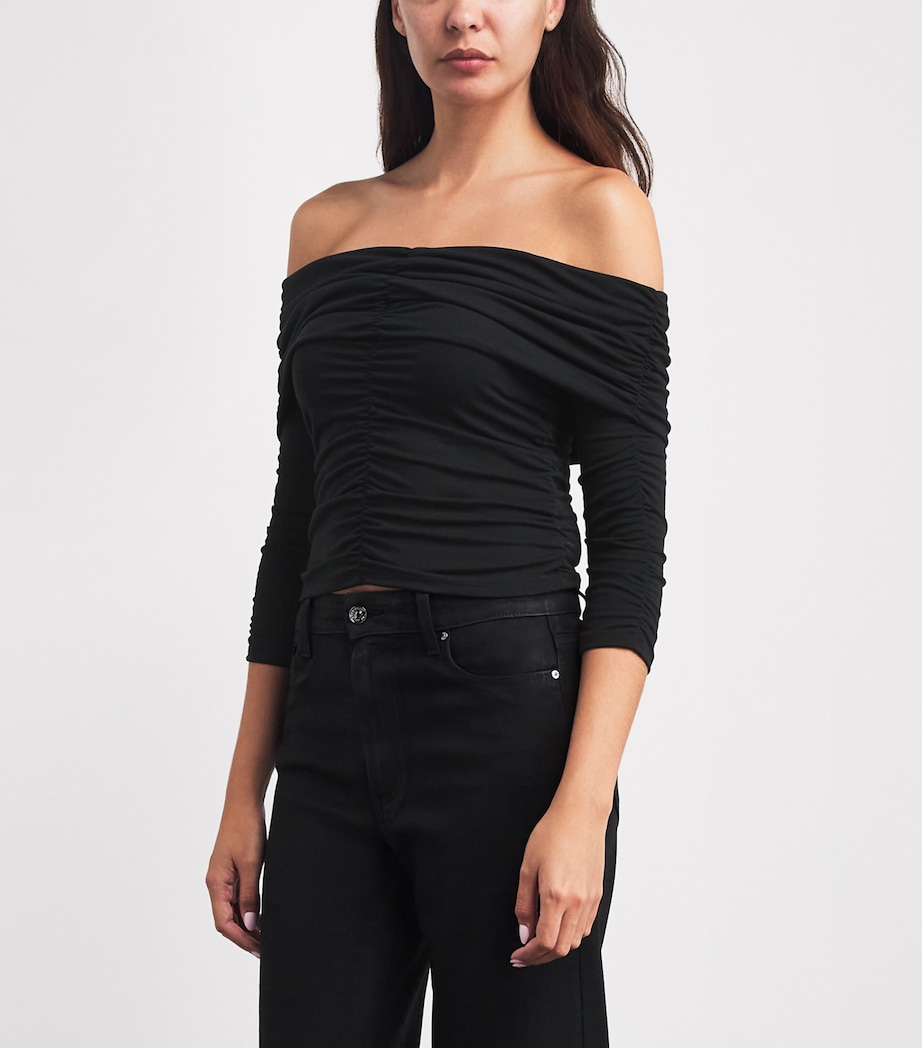 PAIGE Womens Off-The-Shoulder Naya Top Black Image 4