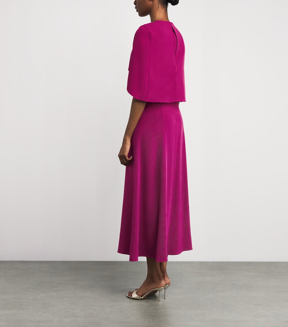Satin Crepe Midi Dress DARK PINK Image 3