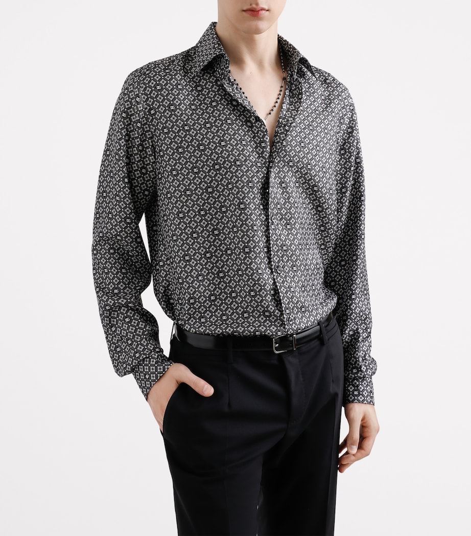 Silk Printed Shirt HN5KD-NERO Image 3