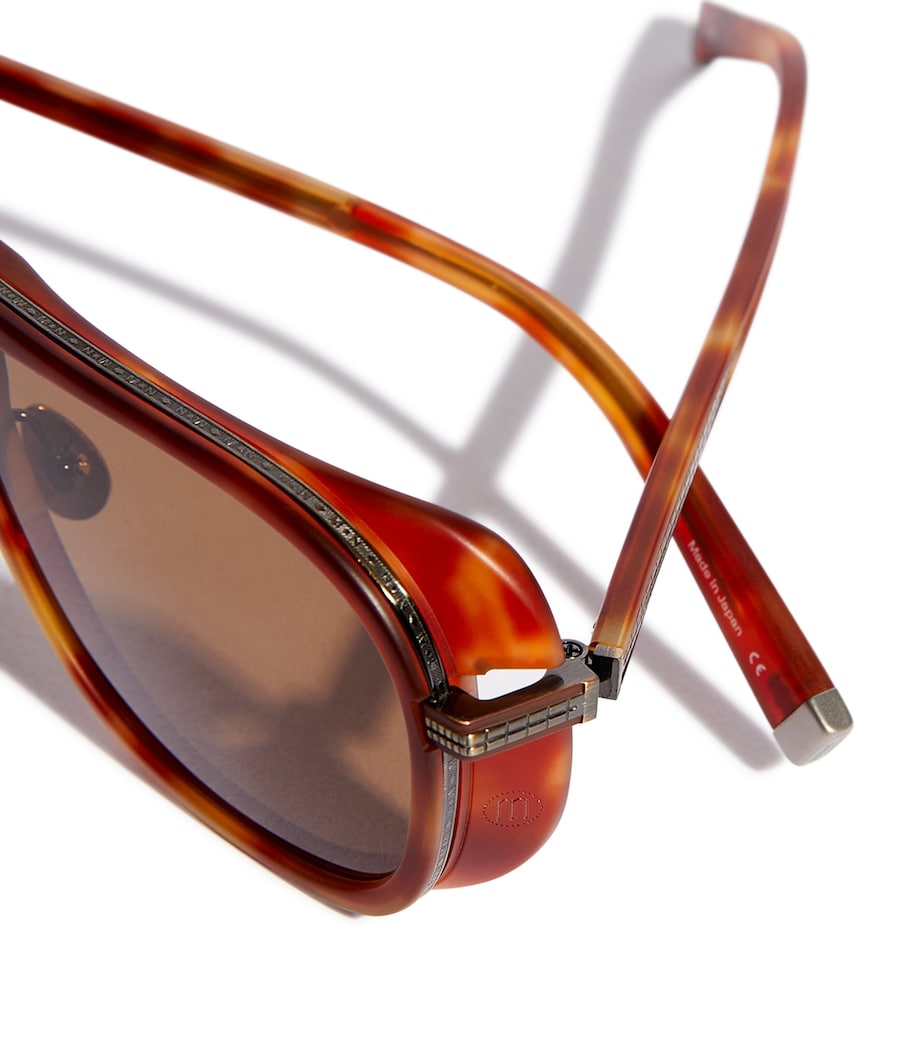 Gradient Lens Aviator Sunglasses ANTIQUE GOLD MTE DMI Image 6