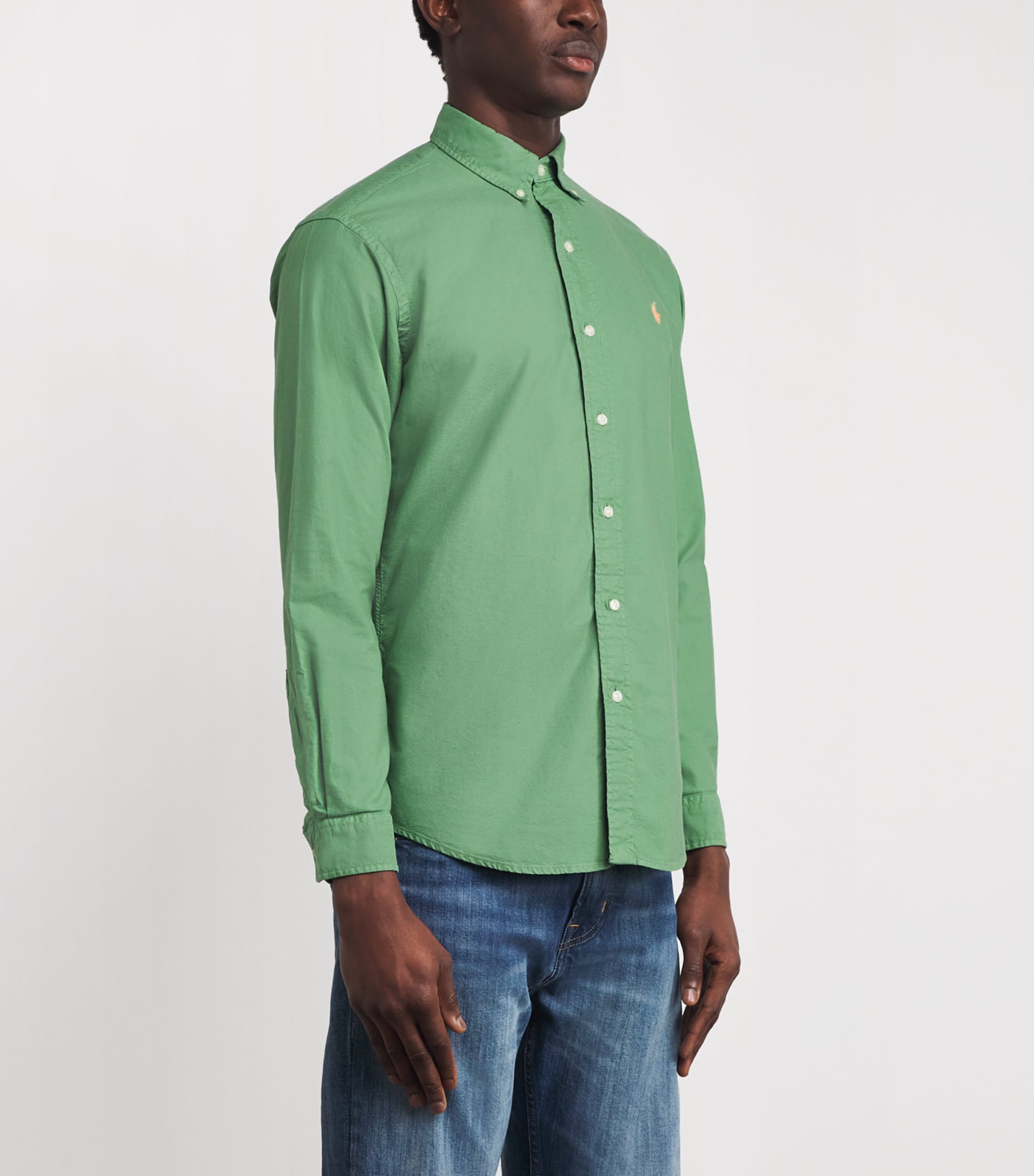 Polo Ralph Lauren Mens Custom Fit Oxford Shirt Outback Green Image 3