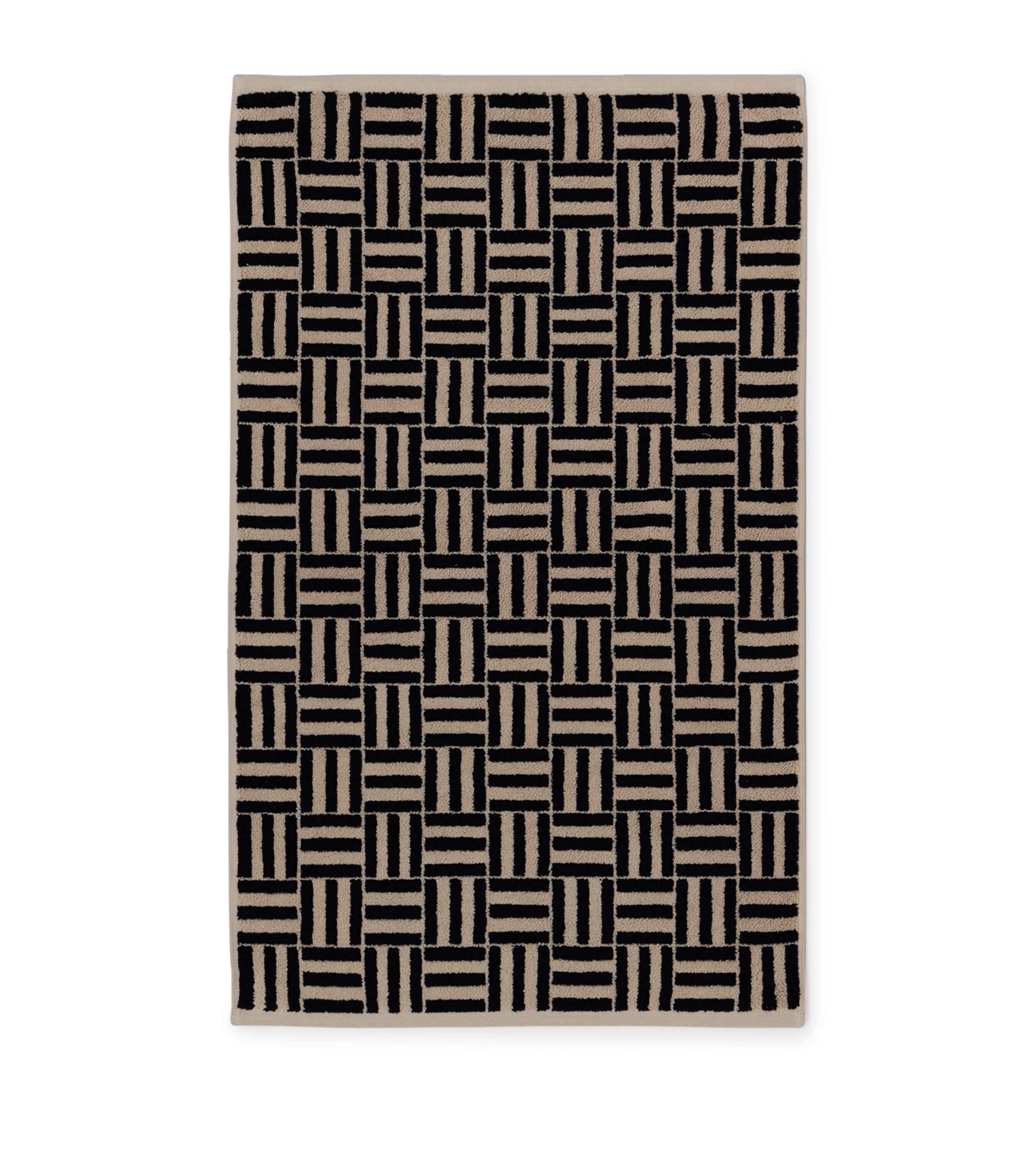 BAINA Cotton Weave Saroma Bath Mat (50cm x 80cm) Sand & Noir Image 1