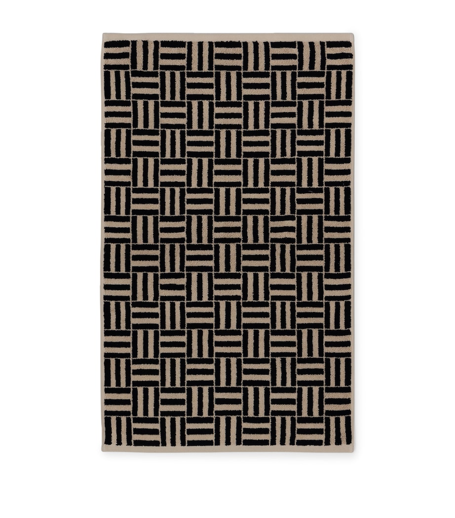 BAINA Cotton Weave Saroma Bath Mat (50cm x 80cm) Sand & Noir Image 1