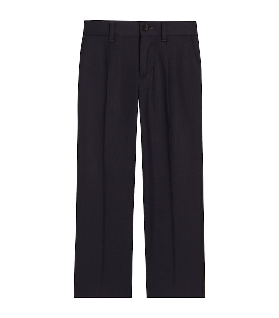 Dolce&Gabbana Kids Stretch-Wool Straight Trousers (8-14 Years) Dark Blue Image 1