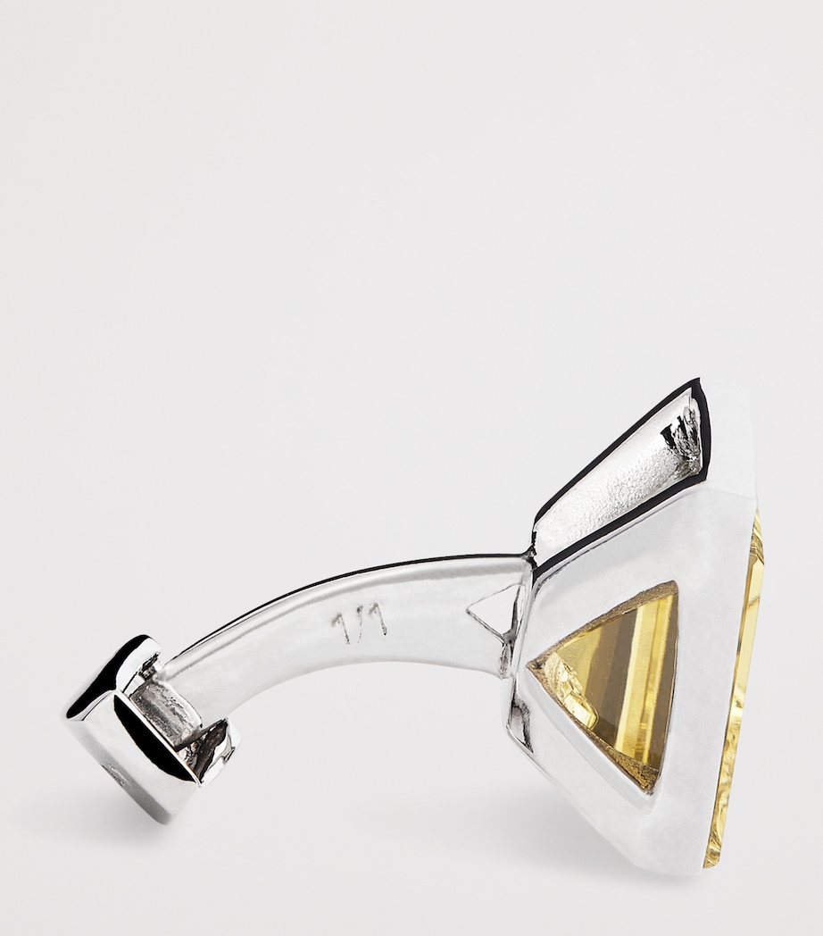 Sterling SIlver Lemon Quartz Cufflinks YELLOW Image 4