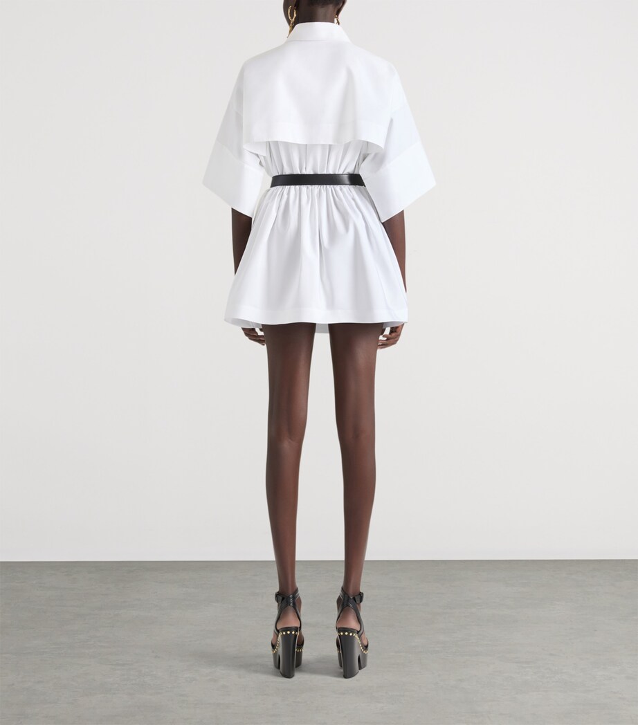 Poplin Mini Shirt Dress WHITE Image 3