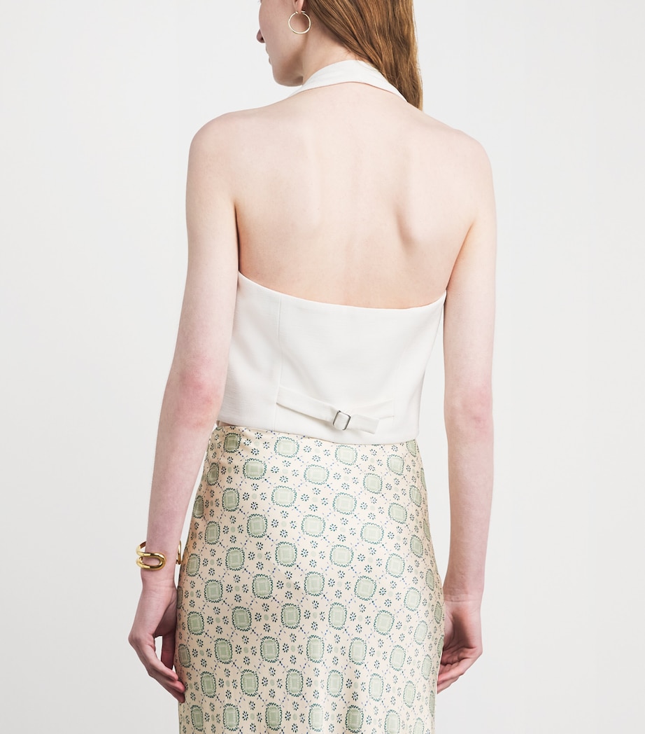 Claudie Pierlot Womens Backless Waistcoast Ecru Image 5