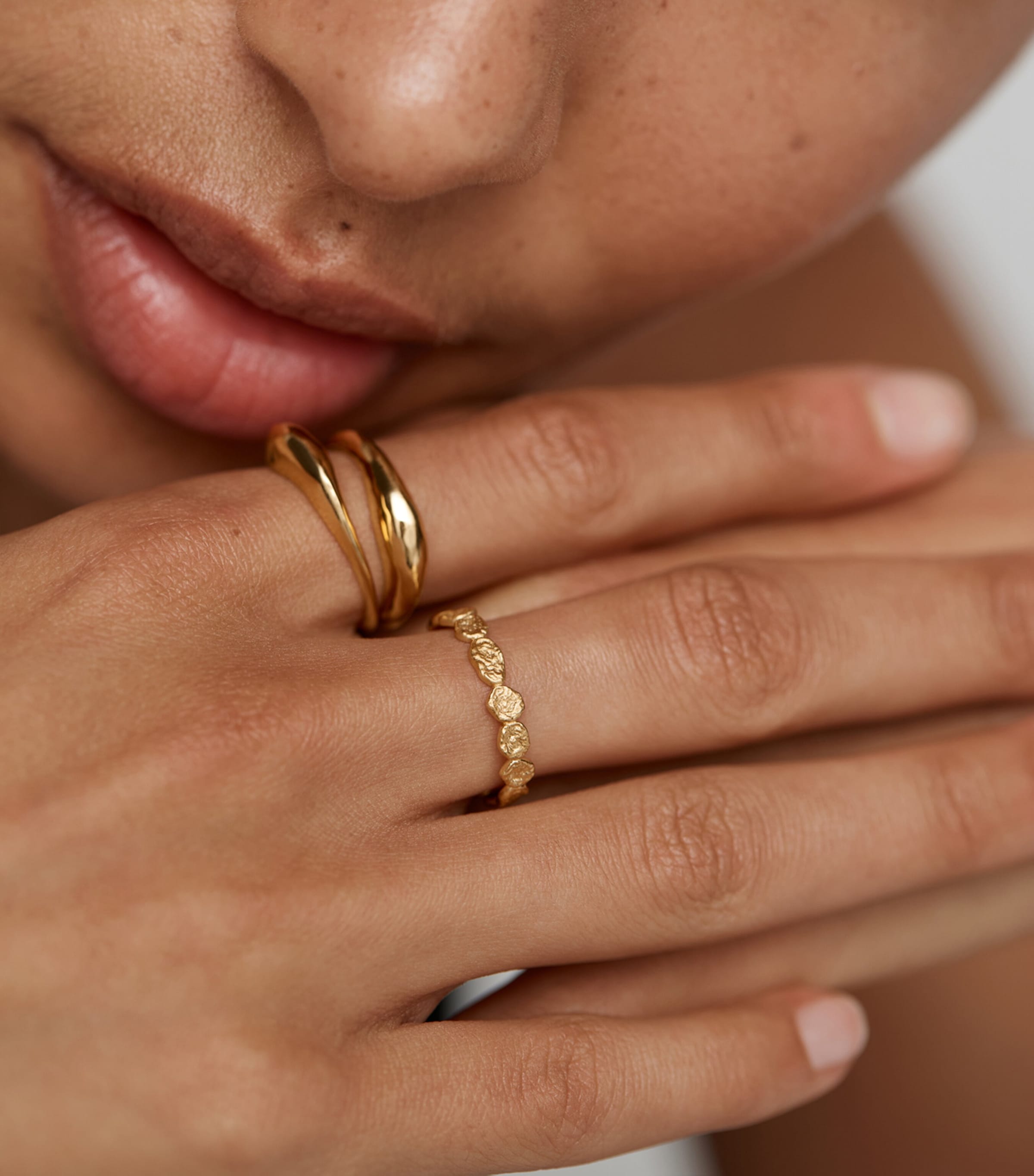 Monica Vinader Yellow Gold Capri Mini Stacking Ring Gold Image 5