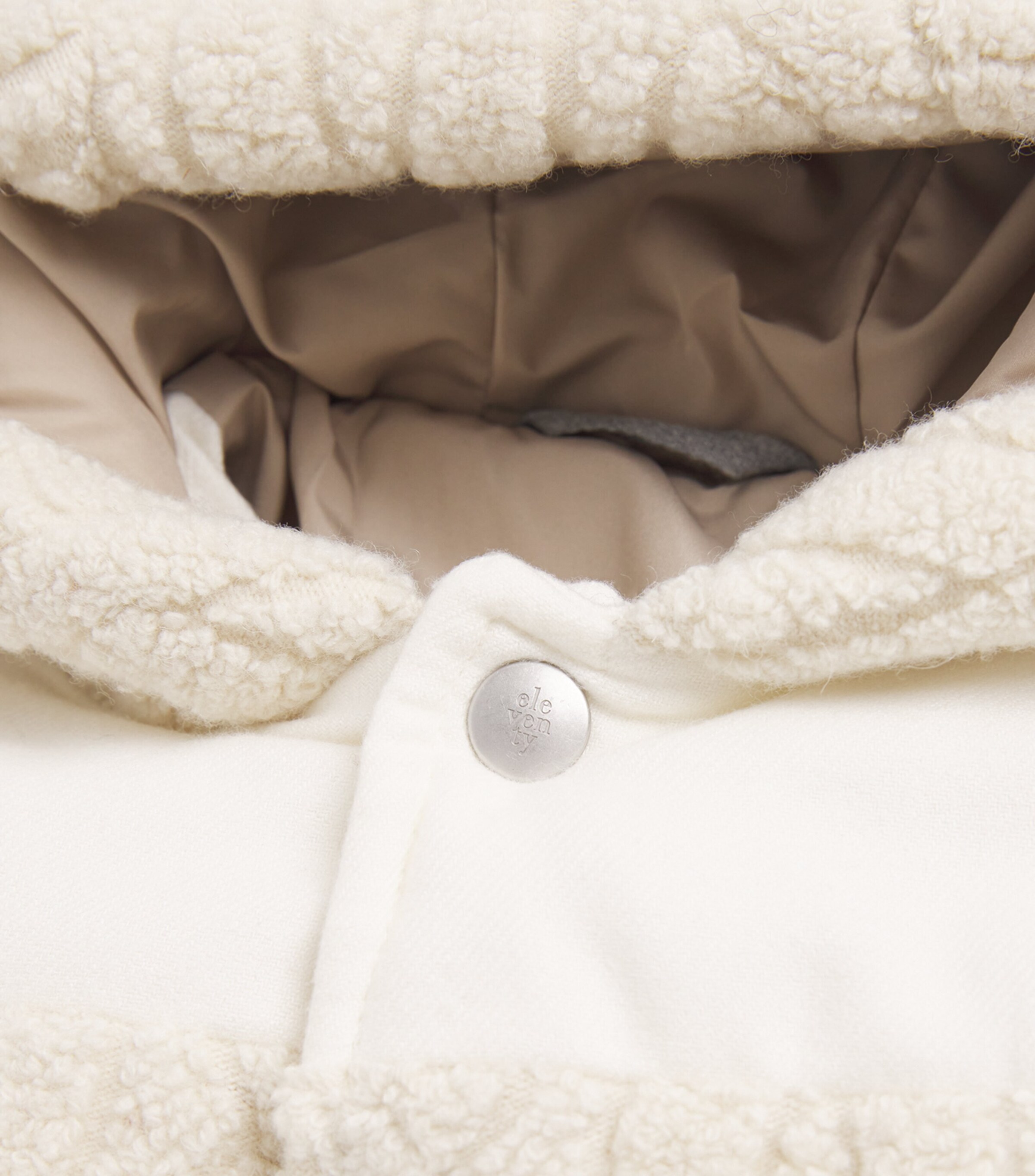 Wool-Blend Fleece Puffer Coat (2-16 Years) 101BGIVORY/BEIGE Image 4