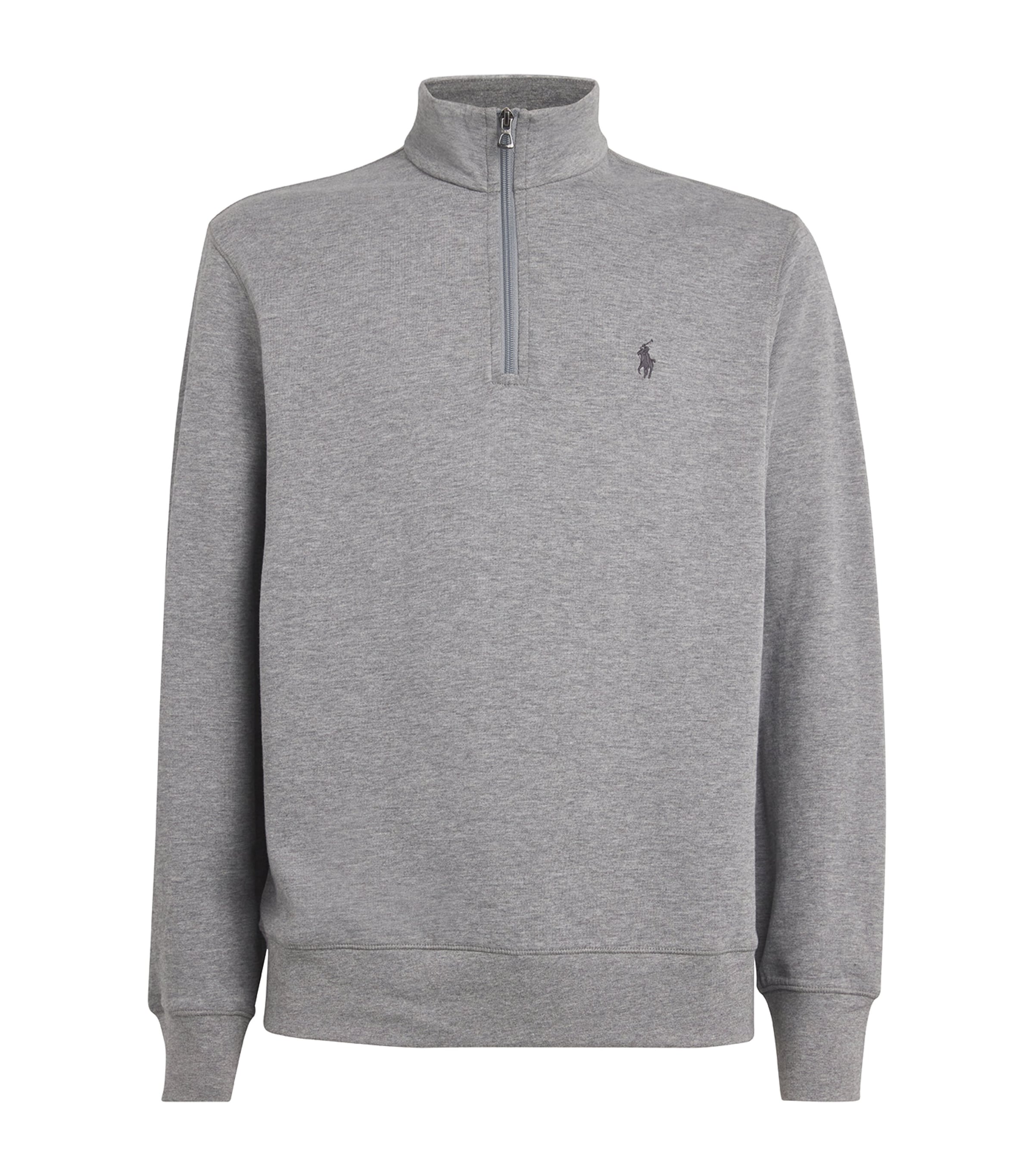 Polo Ralph Lauren Half-zip Polo Pony Sweatshirt In Grey