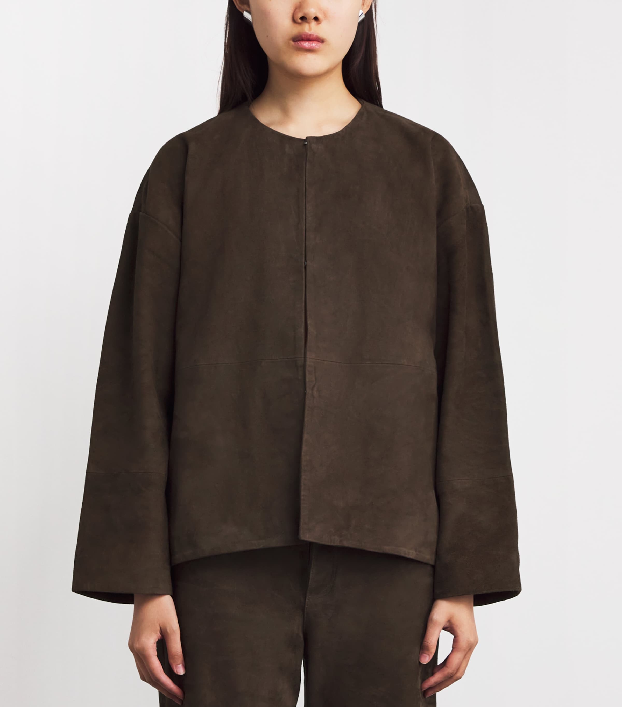 Stylein Womens Suede Vana Jacket Pebble Brown Image 3