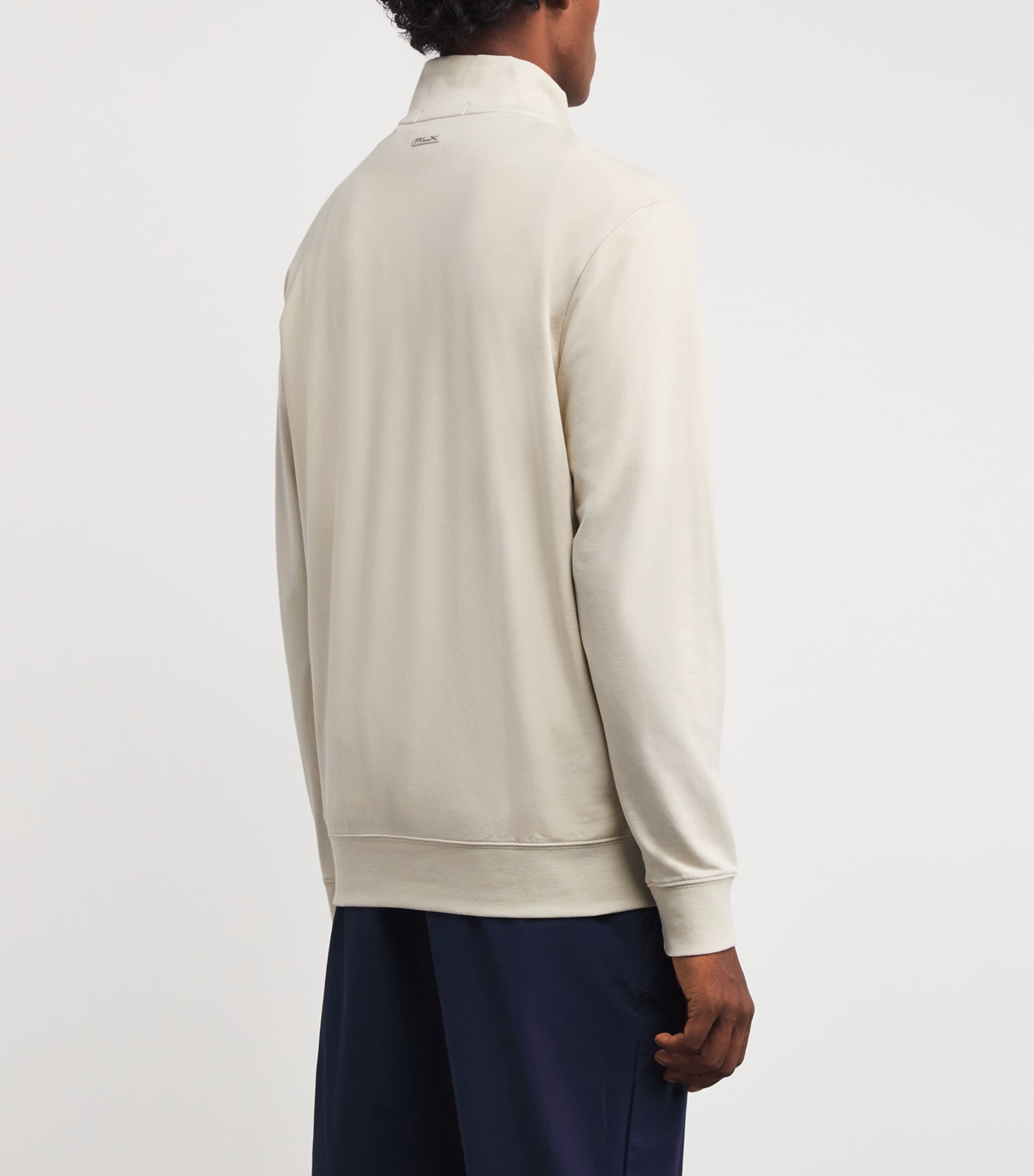 Cotton-Blend Polo Pony Quarter-Zip Sweater BASIC SAND Image 4