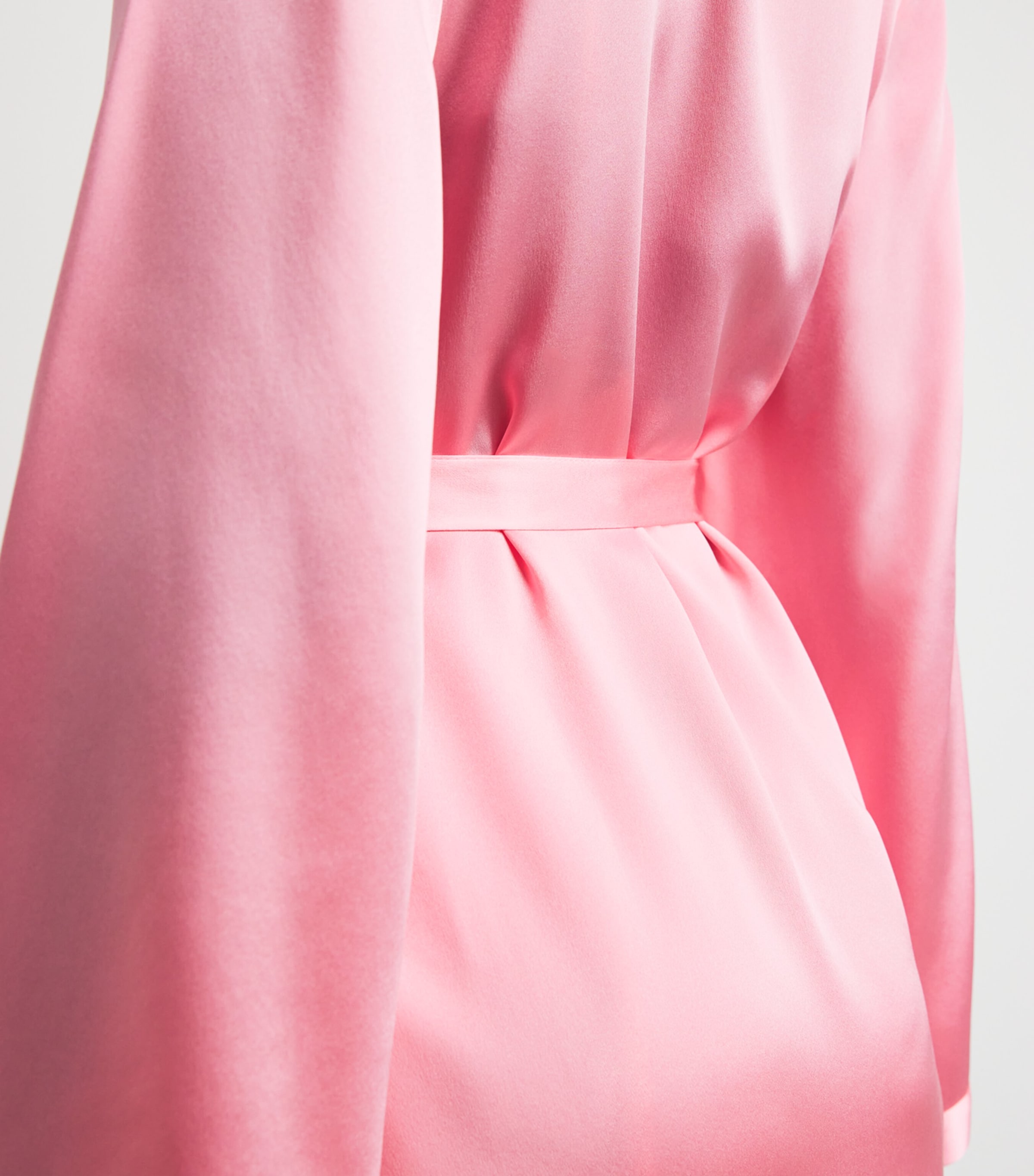 Marjolaine Womens Silk Robe Blush Image 3