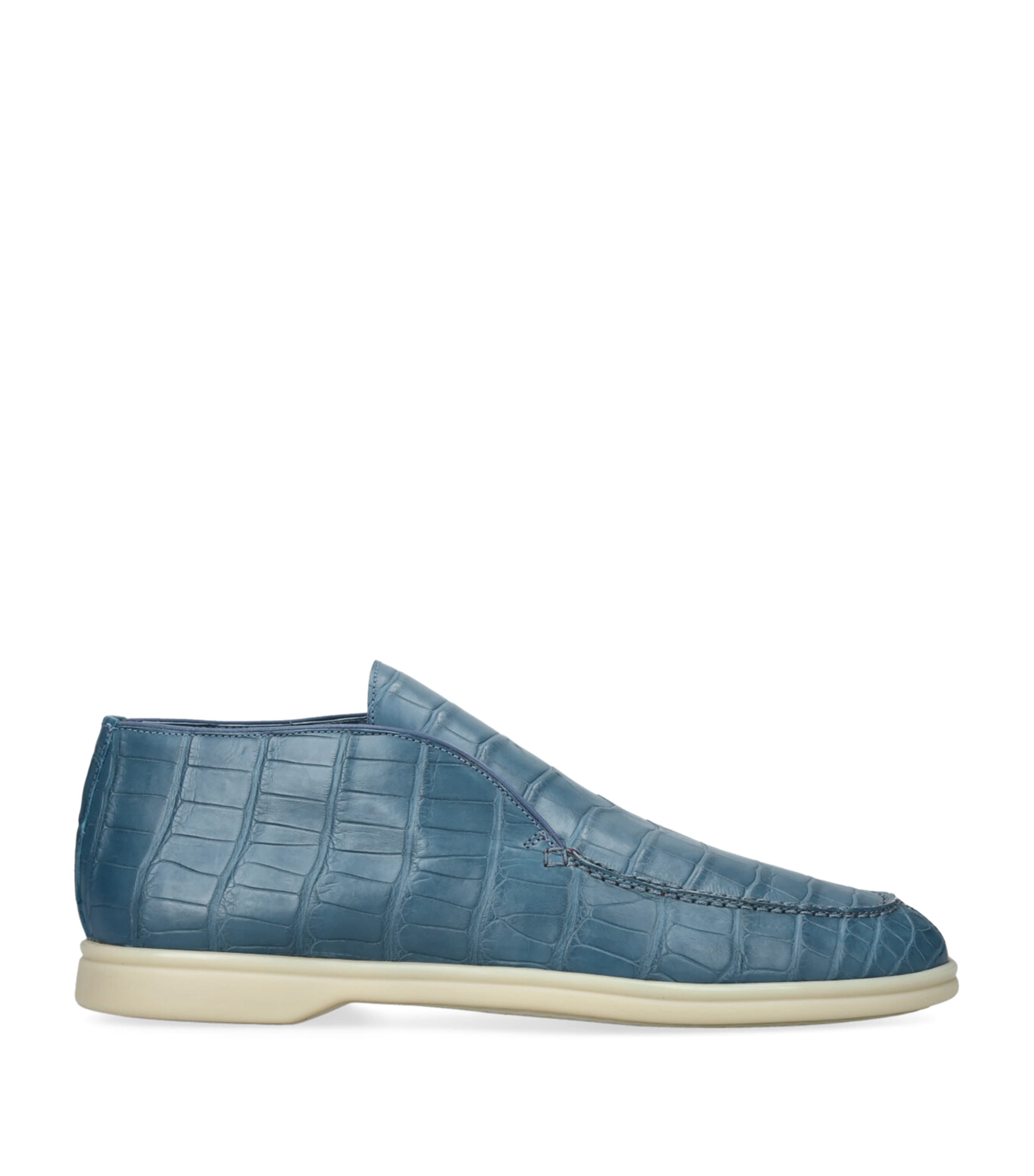 Brotini Alligator High-top Slippers In Blue