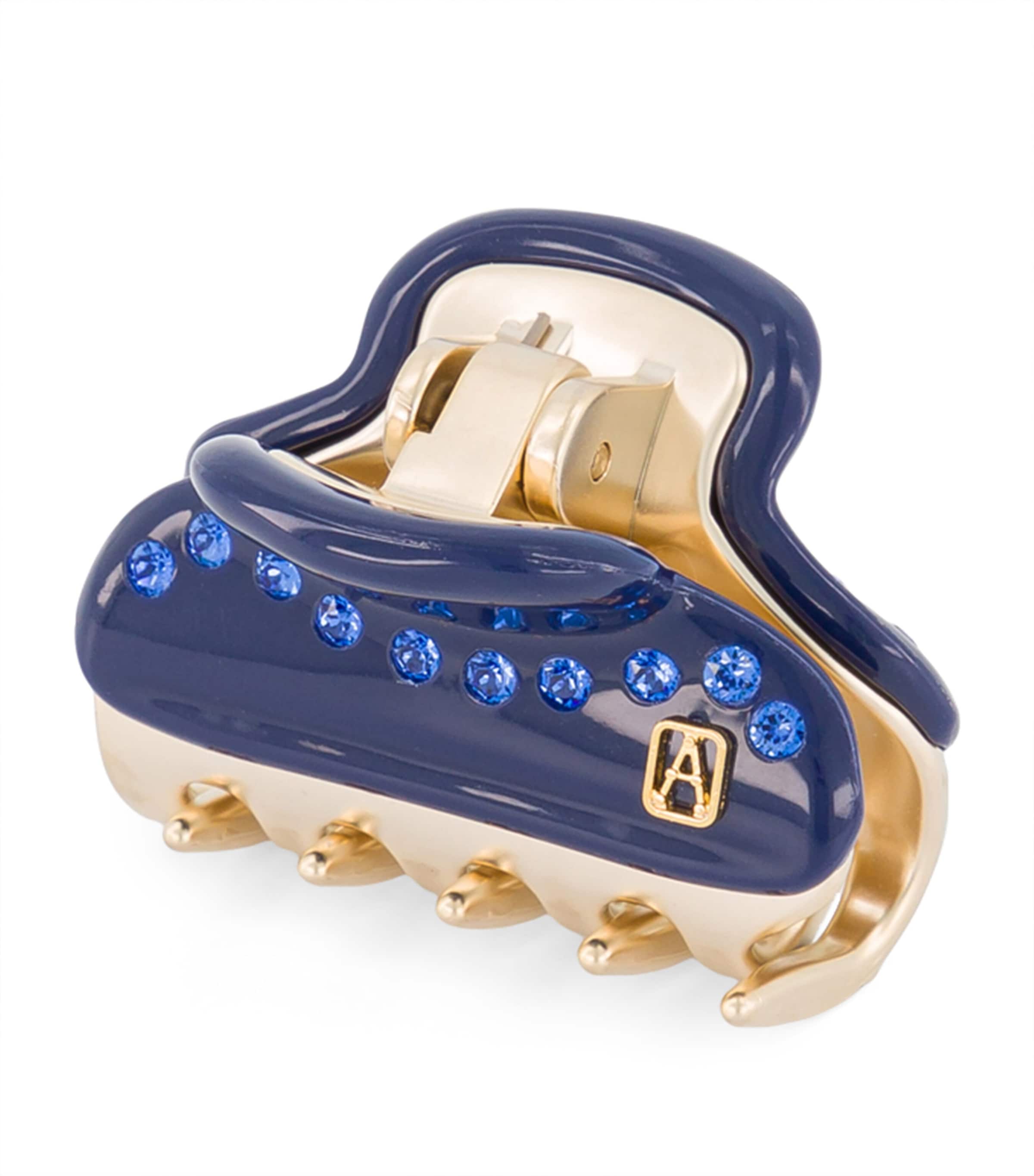 Alexandre de Paris Gold-Plated Crystal-Embellished Claw Hair Clip Marine/or Image 2