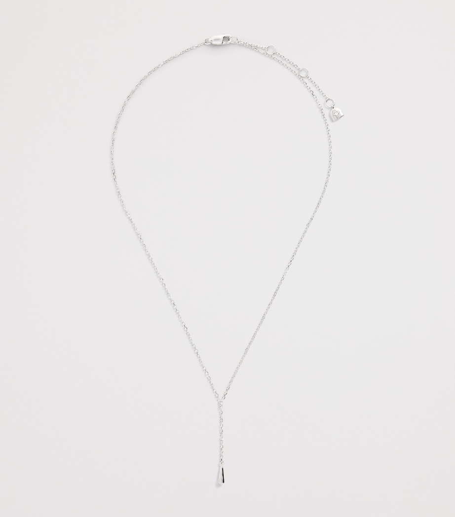 Sterling Silver Molten Charm Lariat Necklace SILVER Image 3