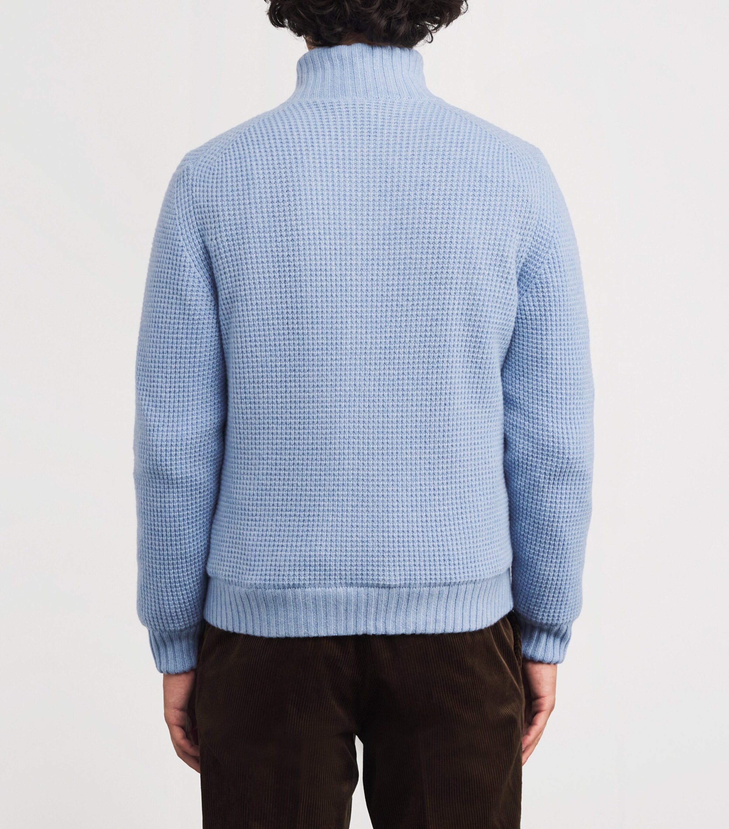 Fioroni Cashmere Mens Cashmere-Mink Bomber Jacket Sky Naturale Image 4