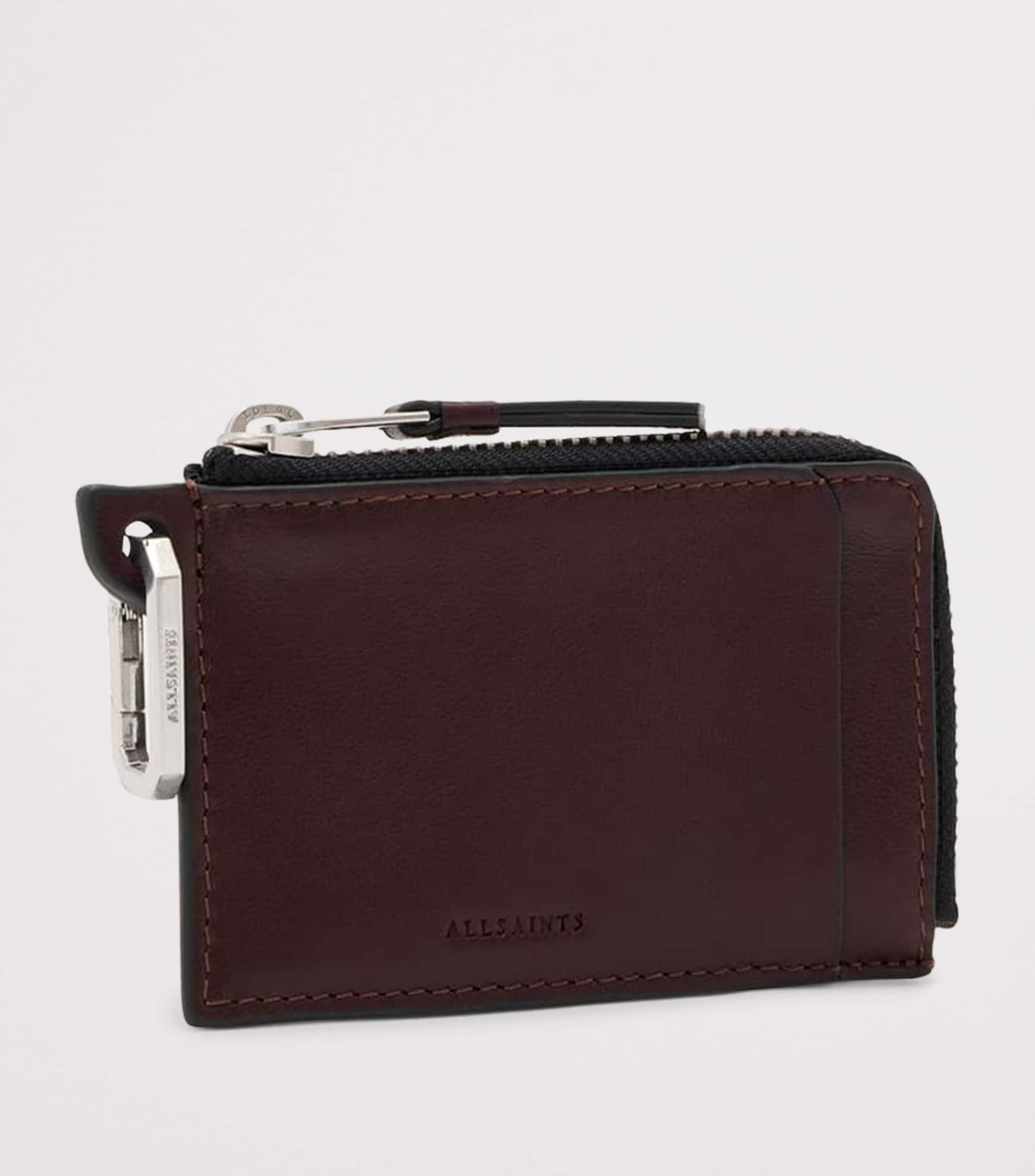 AllSaints Leather Remy Wallet Burgundy Red Image 2